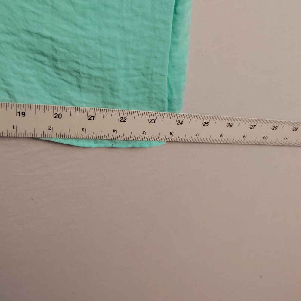 a.n.a A New Approach Mint Green Tiered Sleeveless Tank Top Blouse Back Zip Large - Picture 10 of 10